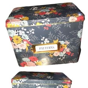 Floral Tin Labeled Craft Box - NEW